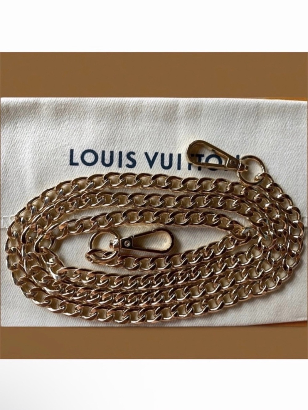 Gold Chain Purse Strap with Clasp Heavy Weight Rust Free 47 Inches Replacement